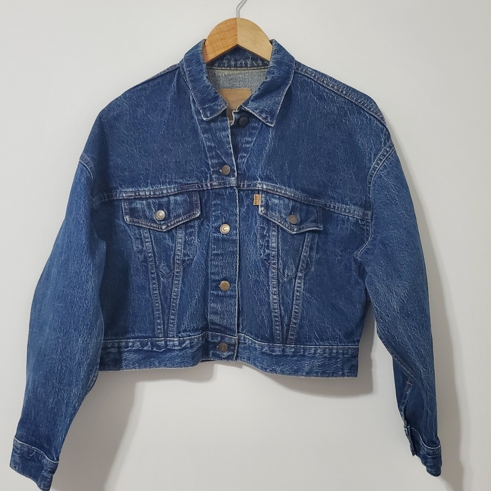 Levi's Vintage 80s 77933 Crop Trucker Jacket Women Medium